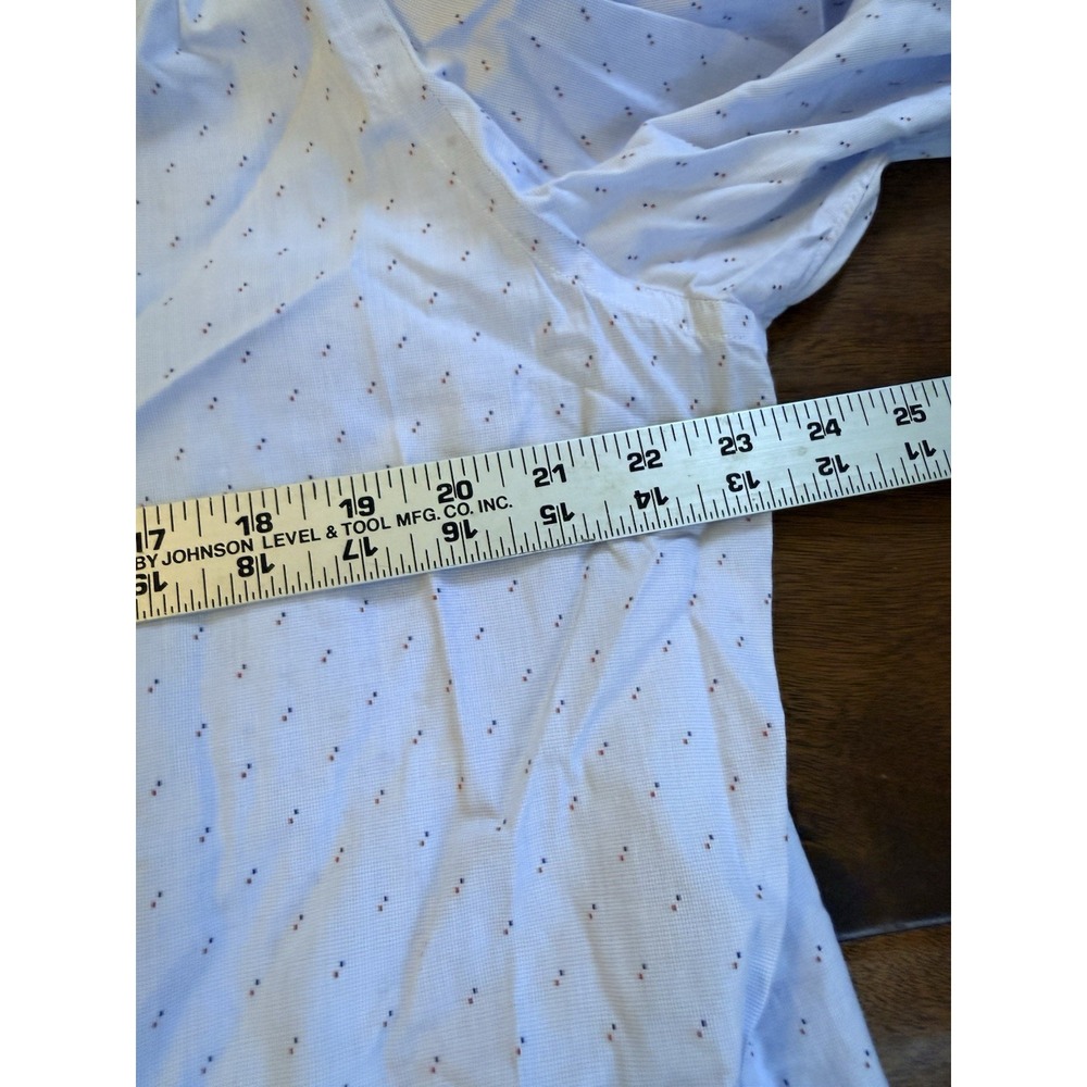 Men's Long Sleeve Shirt L Bespoke Quality Custom Made Anthony Mason Navy Red AOP - Picture 4 of 7